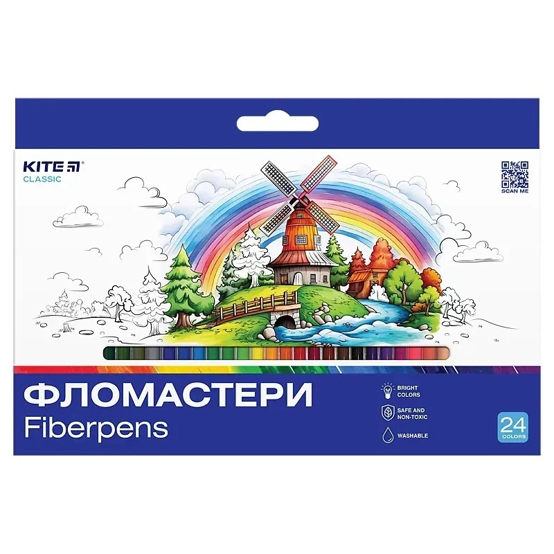 Фломастери 24 шт Kite Classic K-456 Фломастери 24 шт Kite Classic K-456