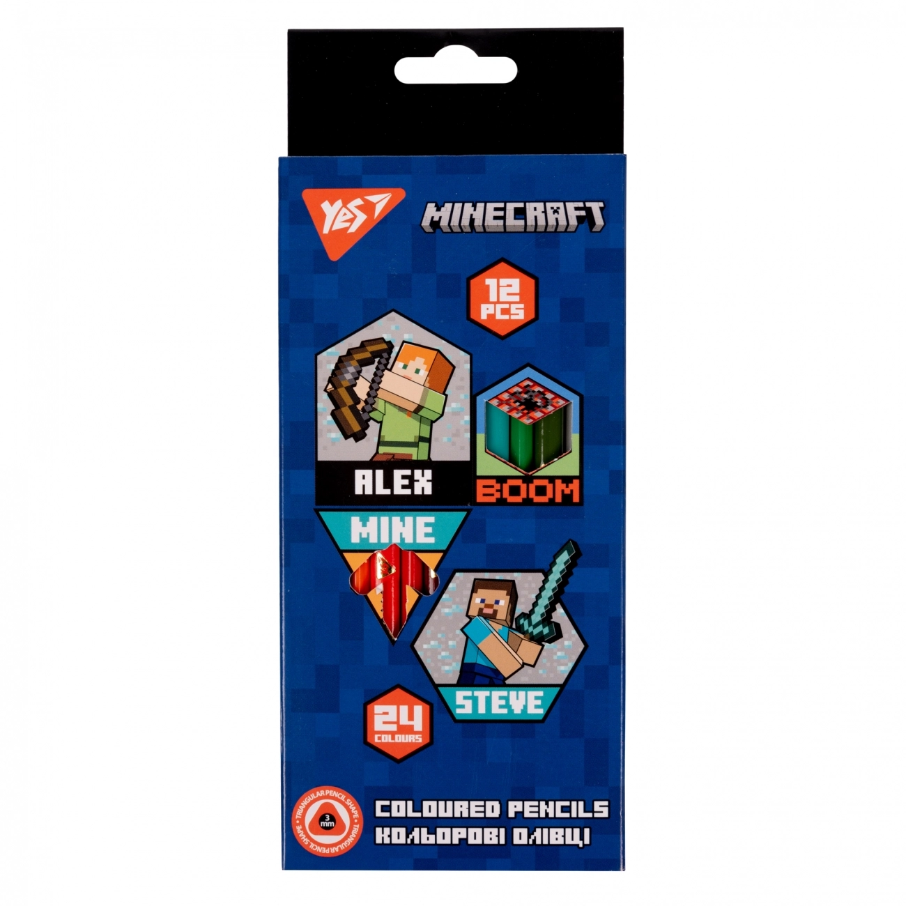 Олівці кольорові YES Minecraft 12/24 кольори 290702