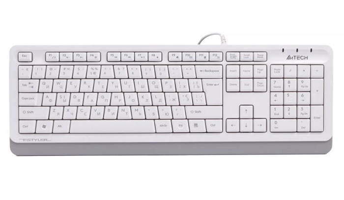 Клавіатура A4Tech Fstyler FKS10 (Grey), USB, колір білий