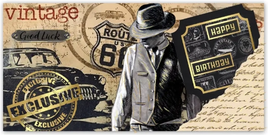 Конверт для грошей Folio К-553 Ретро Happy Birthday