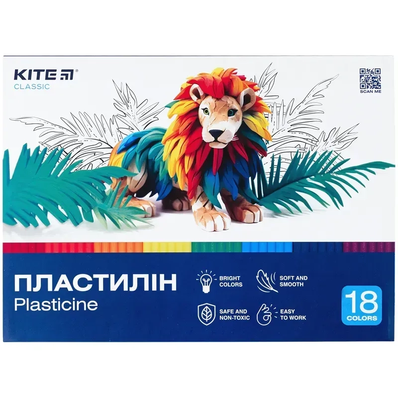 Пластилін 18 кольорів Kite Classic 360 г K-085