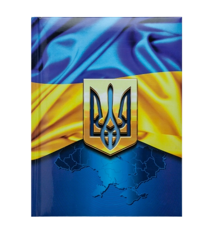 Блокнот А5 Buromax Ukraine 80 аркушів клітинка тверда з поролоном темно-синя BM.24582101-03