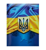 Блокнот А5 Buromax Ukraine 80 аркушів клітинка тверда з поролоном темно-синя BM.24582101-03