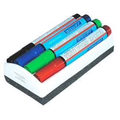 Набір маркерів для дошок 4шт+губка Granit Набір маркерів для дошок 4шт+губка Granit