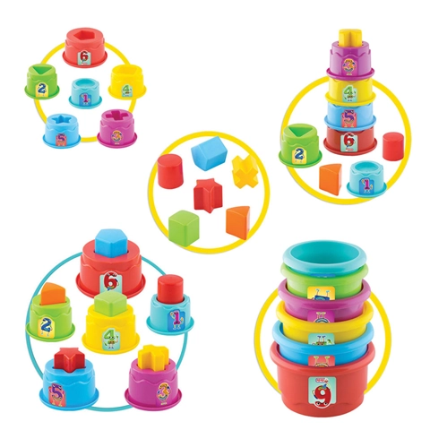 Сортер-пірамідка набір відерець 152*279*147 мм Dede