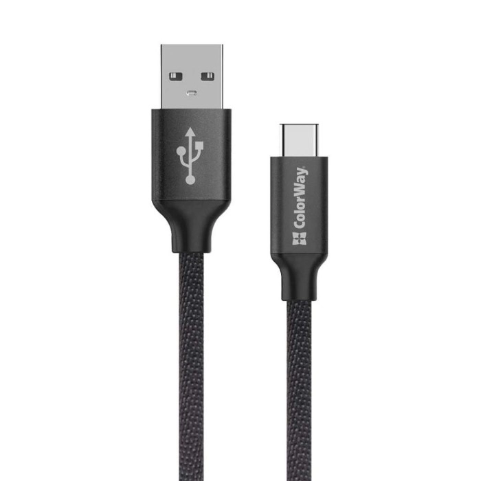 Кабель Colorway USB - Type-C 2.4А 2м чорний (CW-CBUC008-BK)