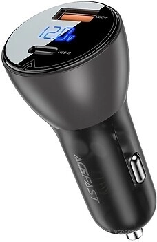 АЗП ACEFAST B6 metal 63W (USB-A+USB-C) with digital display