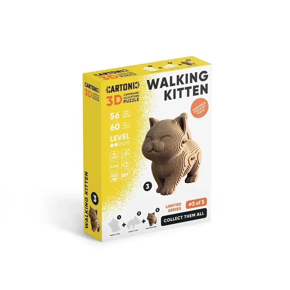 Картонний конструктор Cartonic 3D Puzzle WALKING KITTEN  CARTMNWALK