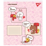 Зошит 12 аркушів клітинка YES Line friends 766526