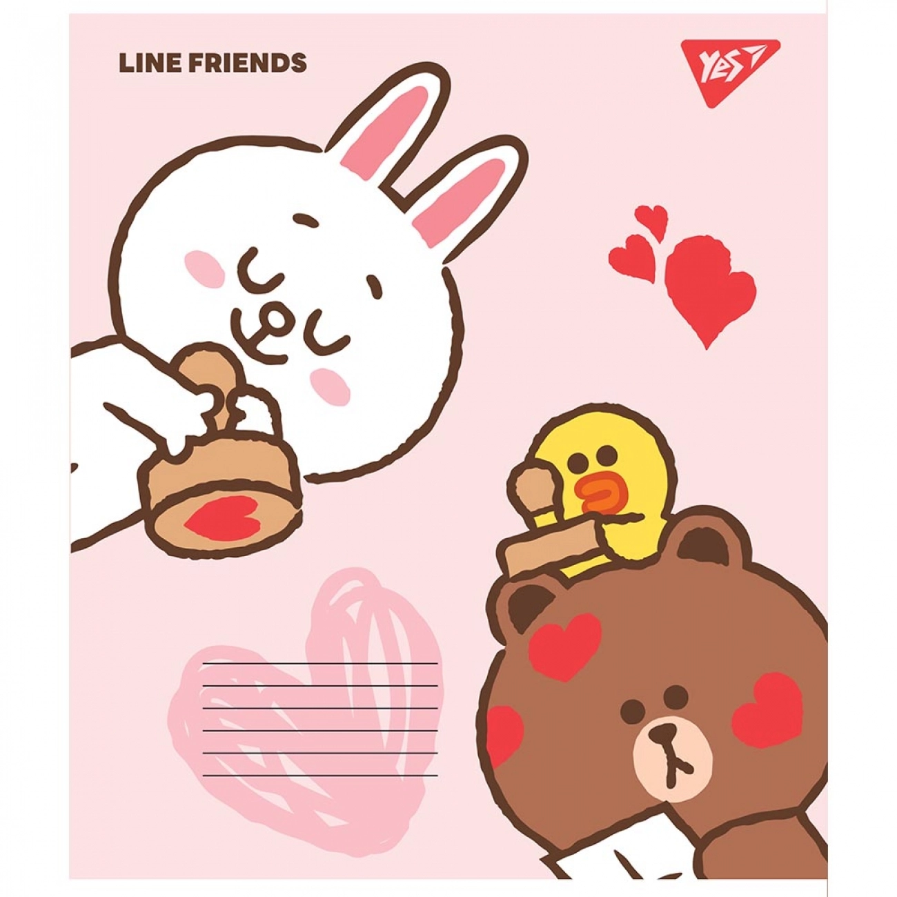 Зошит 12 аркушів клітинка YES Line friends 766526