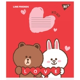 Зошит 12 аркушів клітинка YES Line friends 766526
