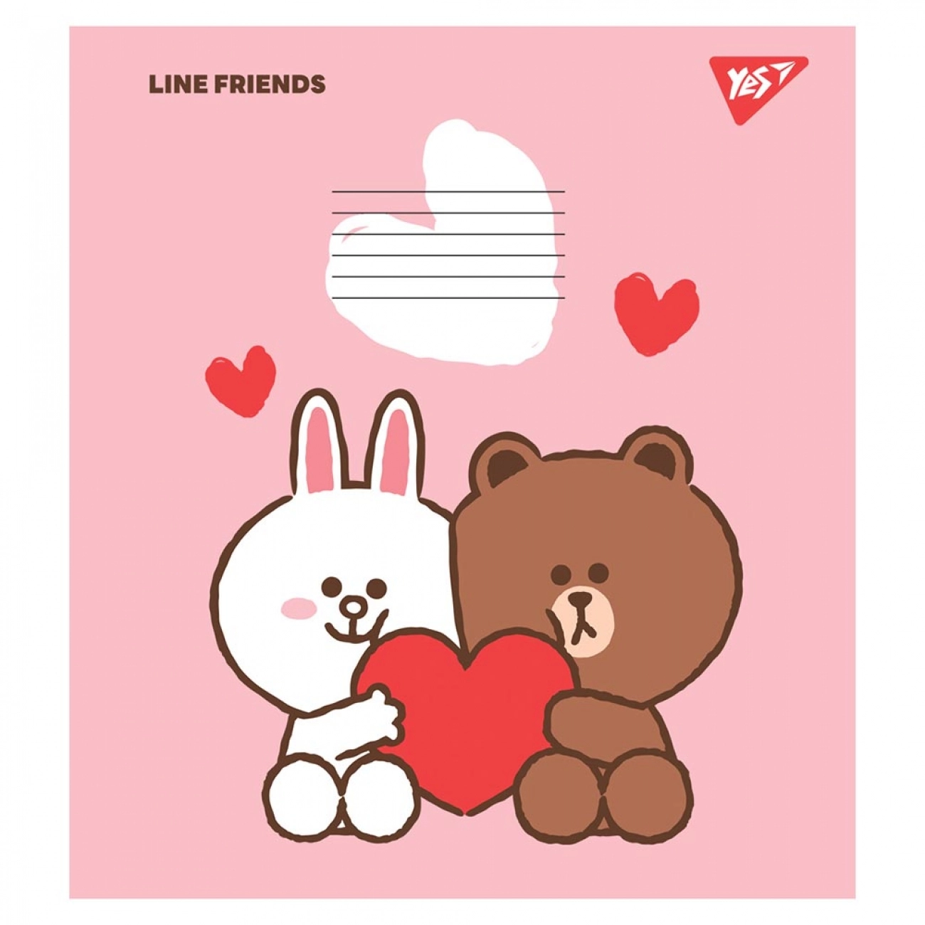 Зошит 12 аркушів клітинка YES Line friends 766526