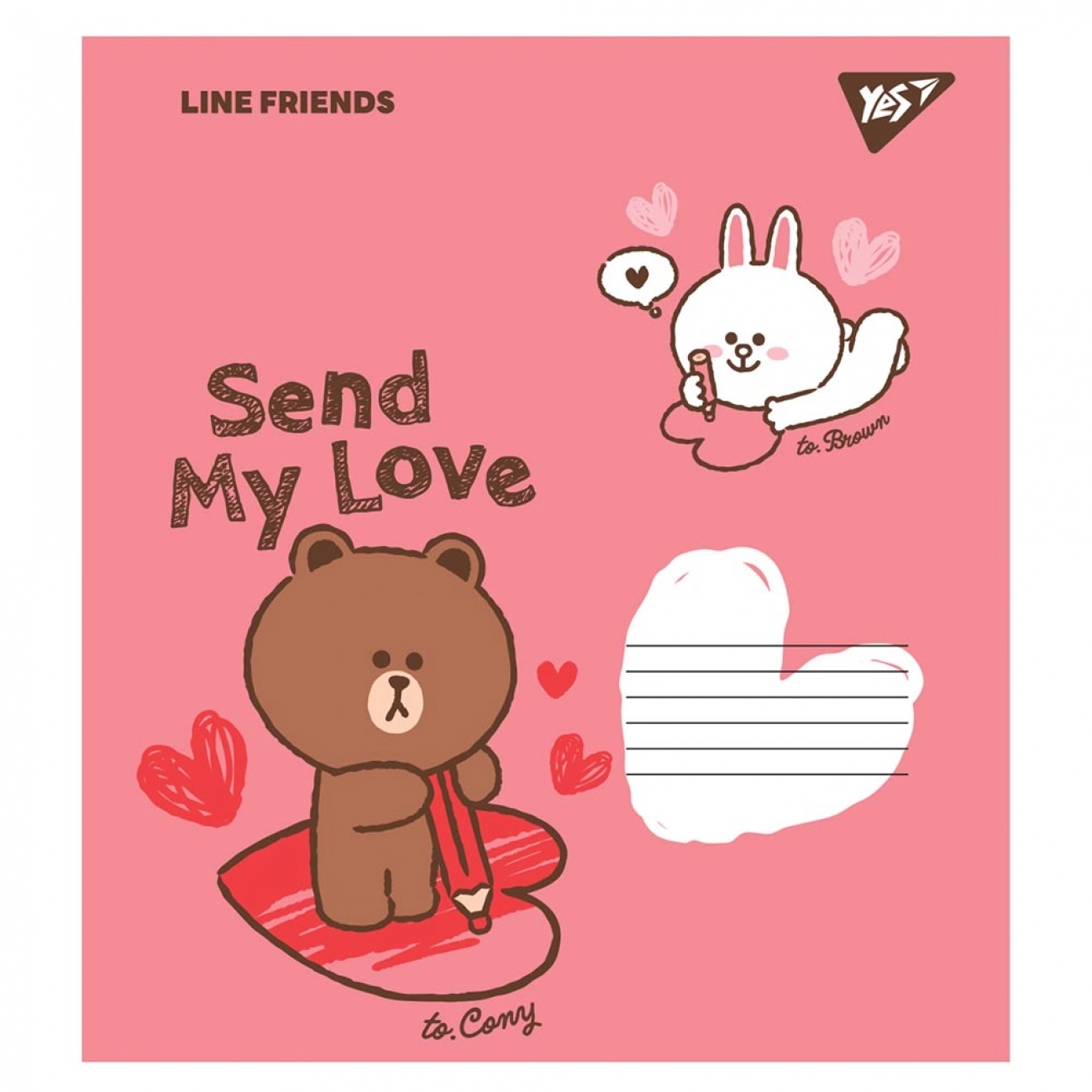 Зошит 12 аркушів клітинка YES Line friends 766526