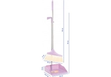 Набір для прибирання Optima cleaning: совок та щітка з довгою хромованою ручкою, 26х90 см (рожевий)