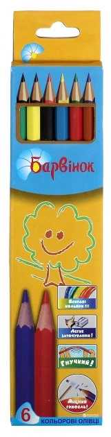 Олівці кольорові Барвінок 6 кольорів 5-201/5