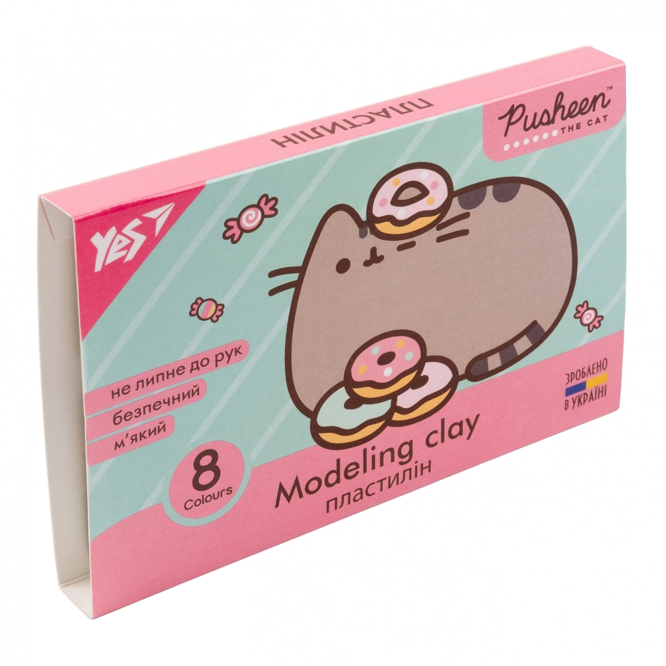 Пластилін 8 кольорів 160г YES Pusheen 540632