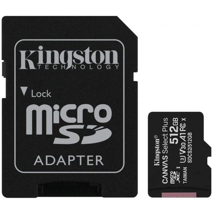 Флеш картка Kingston 512GB microSD class 10 A1 Canvas Select Plus (SDCS2/512GB)