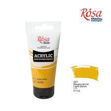 Акрилова фарба вохра світла ROSA Studio 75 мл — фото 2