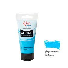 Фарба акрилова Небесно-блакитна ROSA Studio 75 мл — фото 2