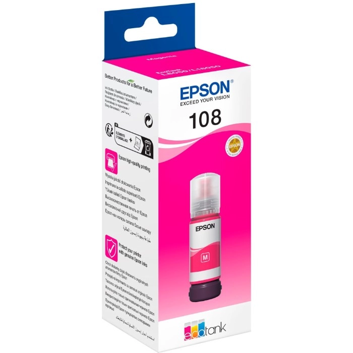 Чорнило Epson 108 EcoTank L8050/L18050 magenta (C13T09C34A)