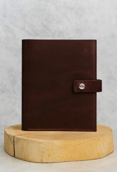Блокнот натуральна шкіра Professional journals Лондон бордо — фото 2
