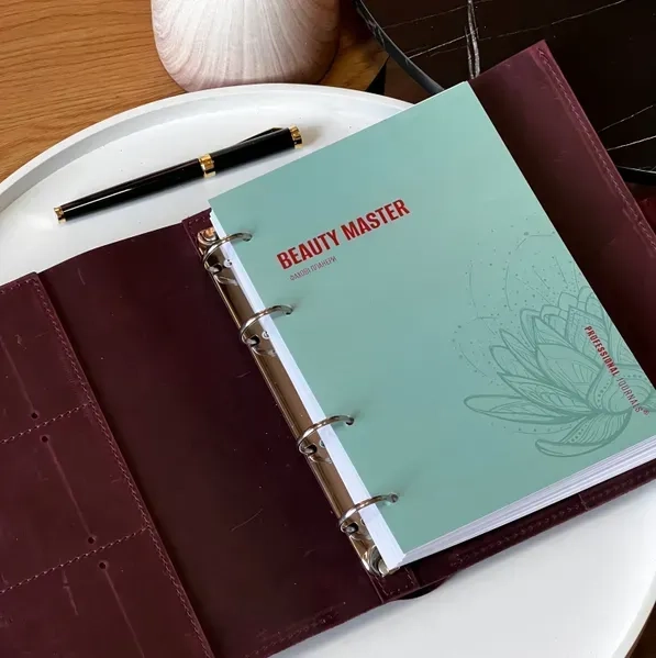 Блокнот натуральна шкіра Professional journals Лондон бордо — фото 4