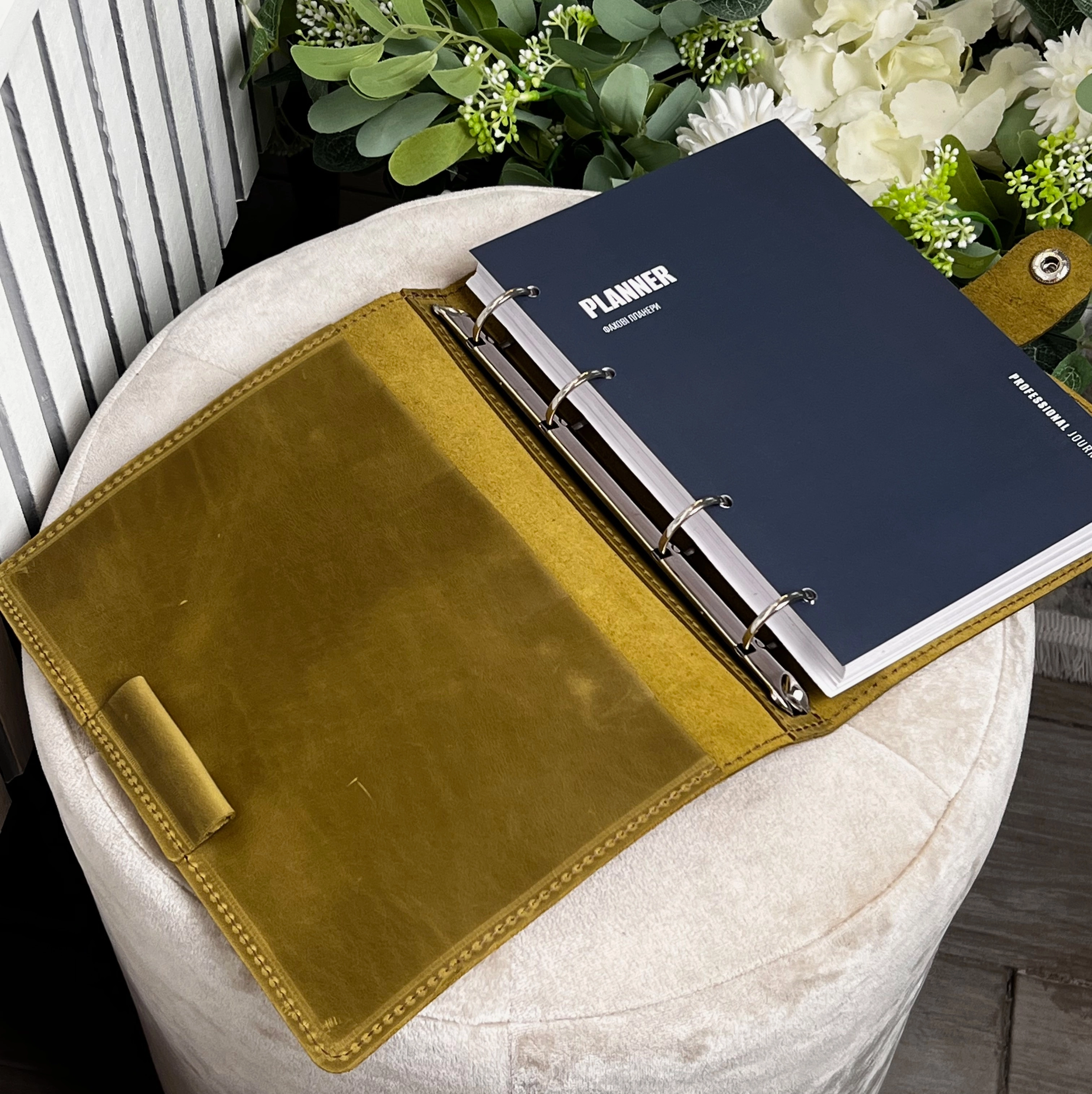 Блокнот натуральна шкіра Сідней оливка — фото 3