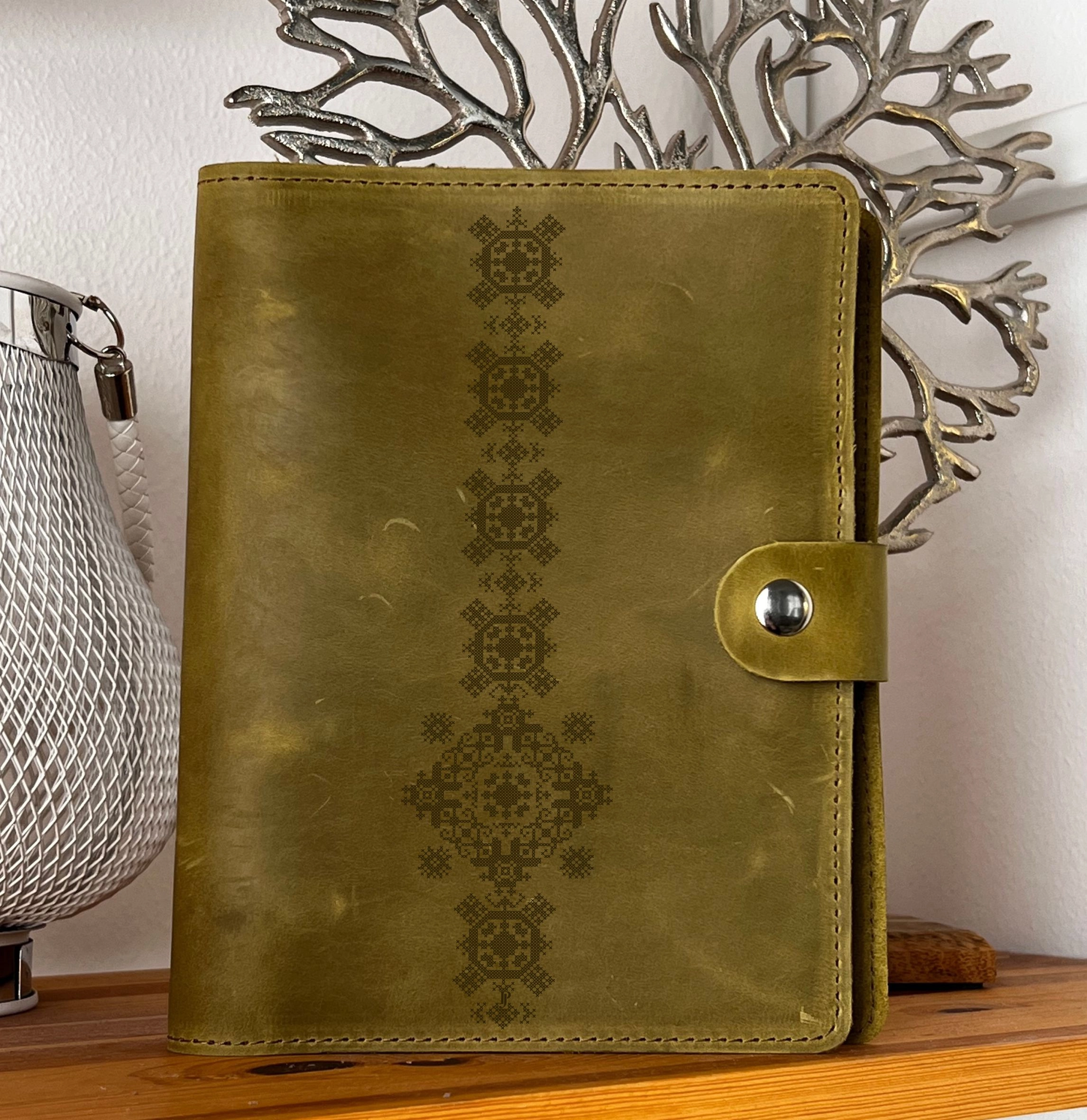 Блокнот натуральна шкіра Сідней оливка — фото 2