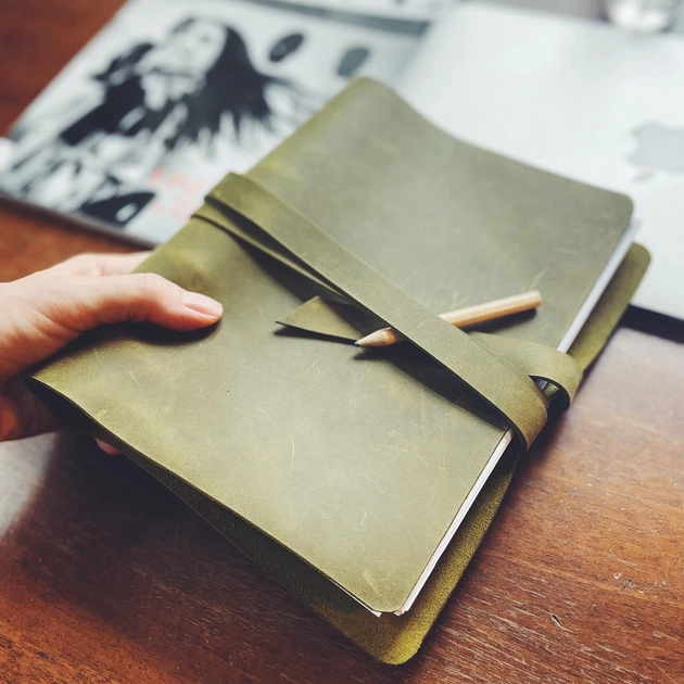 Блокнот Professional journals натуральна шкіра Аляска зелений — фото 3