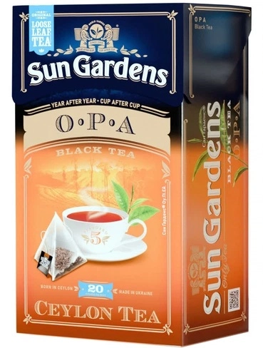 Чай пірамідки чорний Sun Gardens OPA 20х2г
