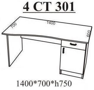 4СТ-301 стіл однотумбовий