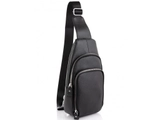 Слінг чоловічий шкіряний чорний через плече Tiding Bag A25F-5058A