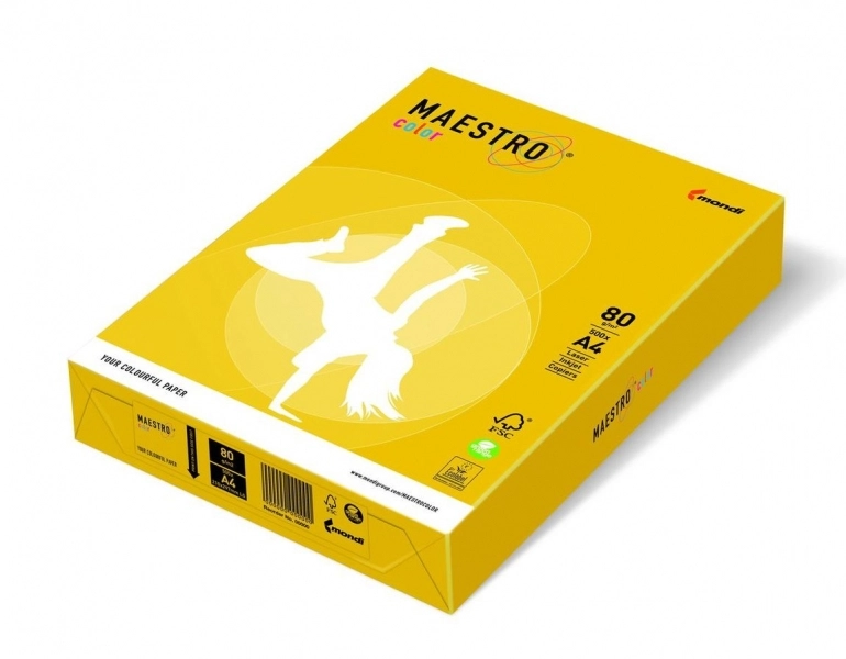 Папір кольоровий A4 80г/м Intensive 500арк SY40 Sun Yellow сонячно-жовтий Maestro Color