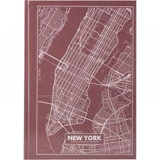 Книга записна А4 Maps New York, 96арк., кліт., рожево-корич.