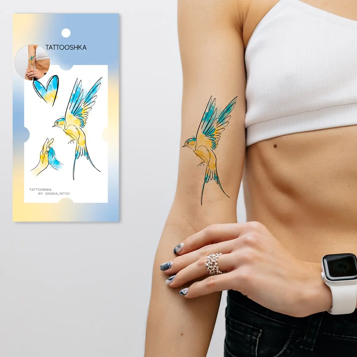 Тимчасове тату Tattooshka набір Україна - це любов L-48