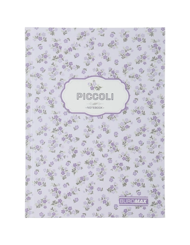 Записна книжка PICCOLI, А-5, 80 арк., кл., інт. обкл., мат. лам.+лак, лавандовий