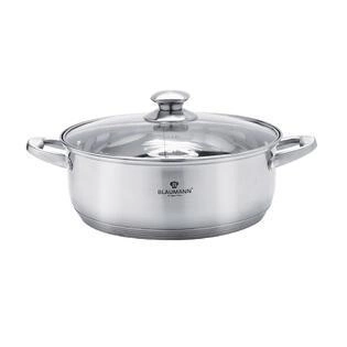 Кастрюля низька із скляною кришкою 28х11,5 см 7,0 л Gourmet Line BL-3312