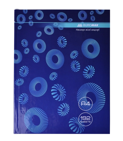 Блокнот A4 Buromax Modest 192 аркушів клітинка офсет тверда синя BM.24419101-02
