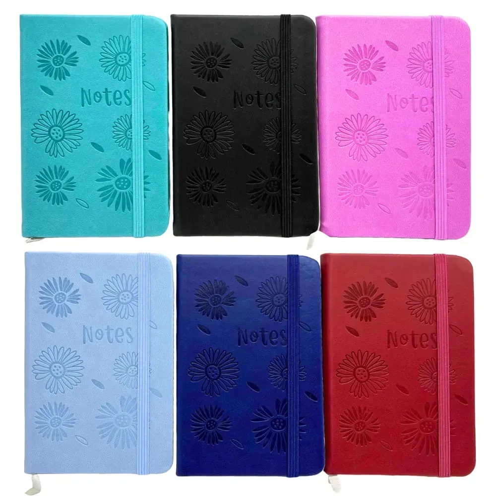Блокнот на гумці А6 Квіти клітина PU 9х14см 80г 80P 5802-3