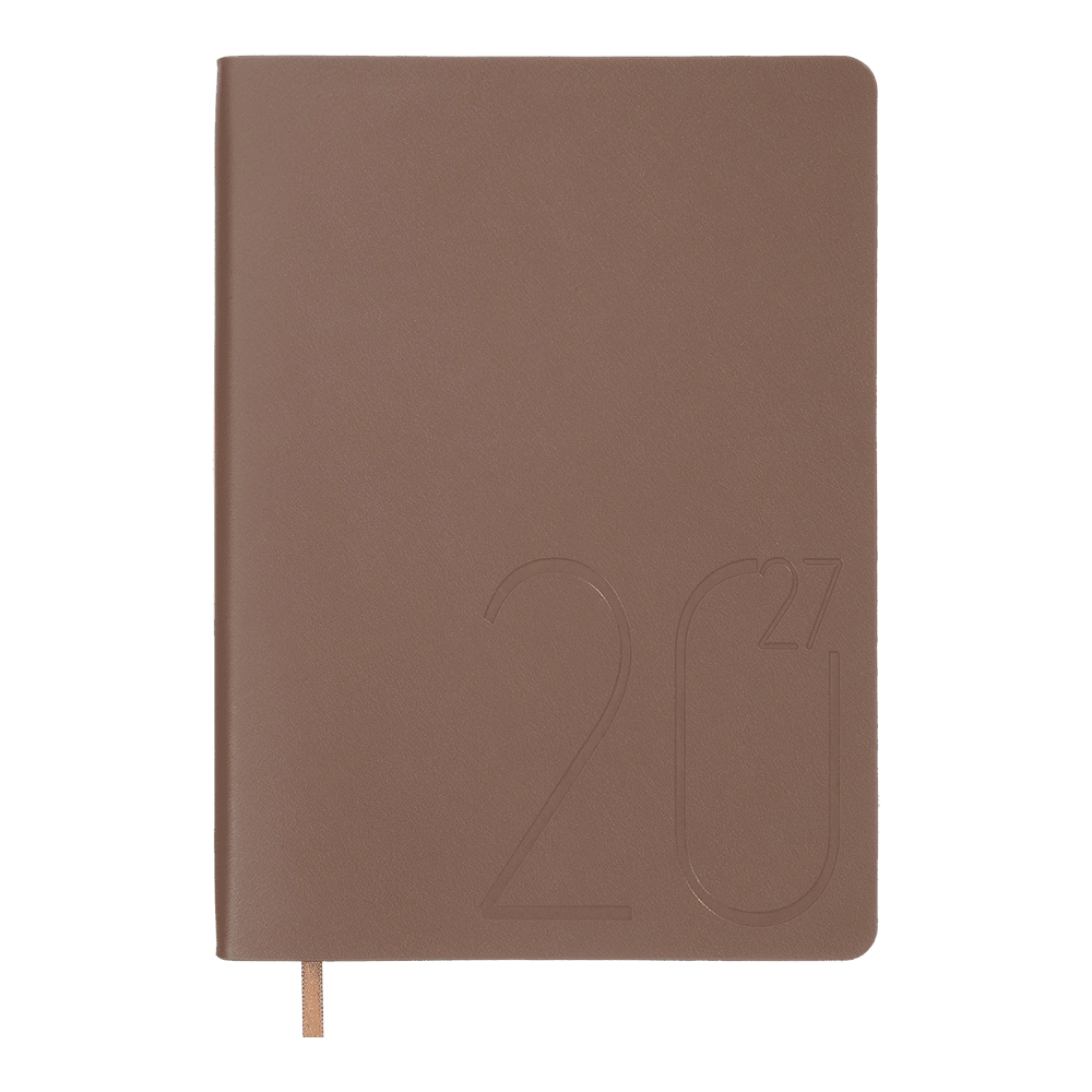 Щоденник датов 2027 DARK MORANDI A5 какао штучшкіра BM.21157-40