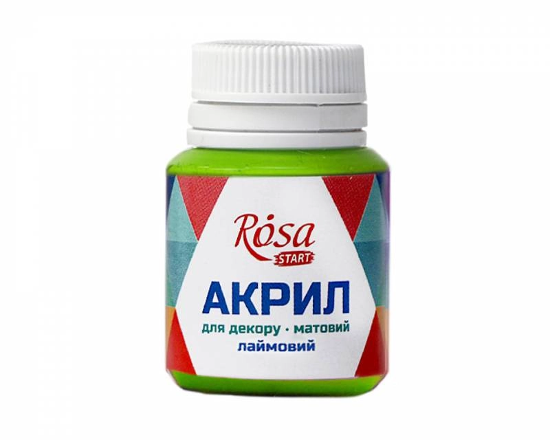 Акрил для декору, Лаймовий, матовий, 20 мл, ROSA START
