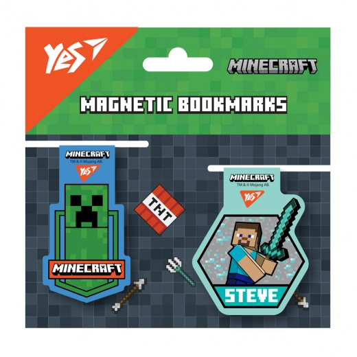 Закладки магнітні YES Minecraft Steve 2шт 708103