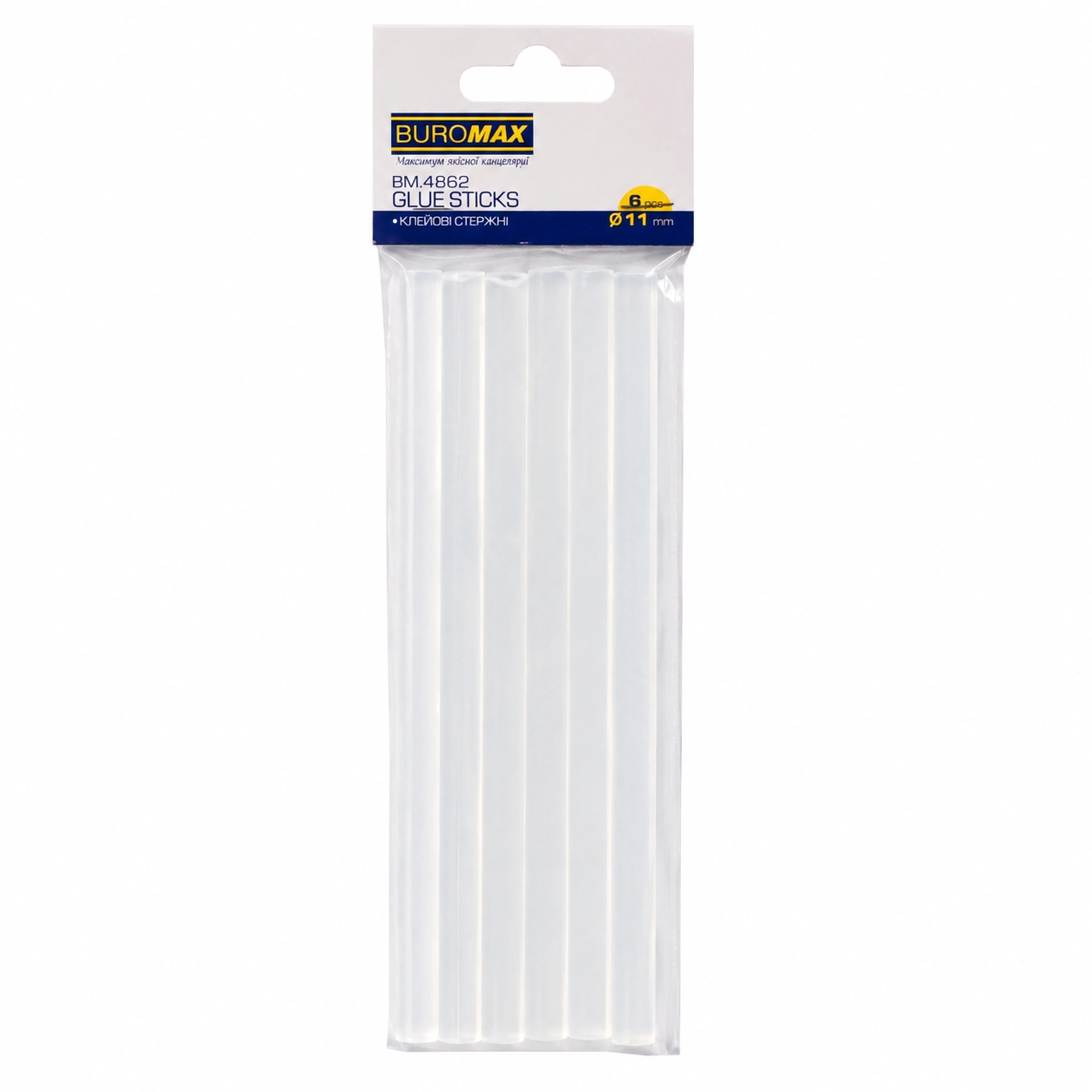 Клейові стержні Buromax 11 мм BM.4862 6 шт Клейові стержні Buromax 11 мм BM.4862 6 шт