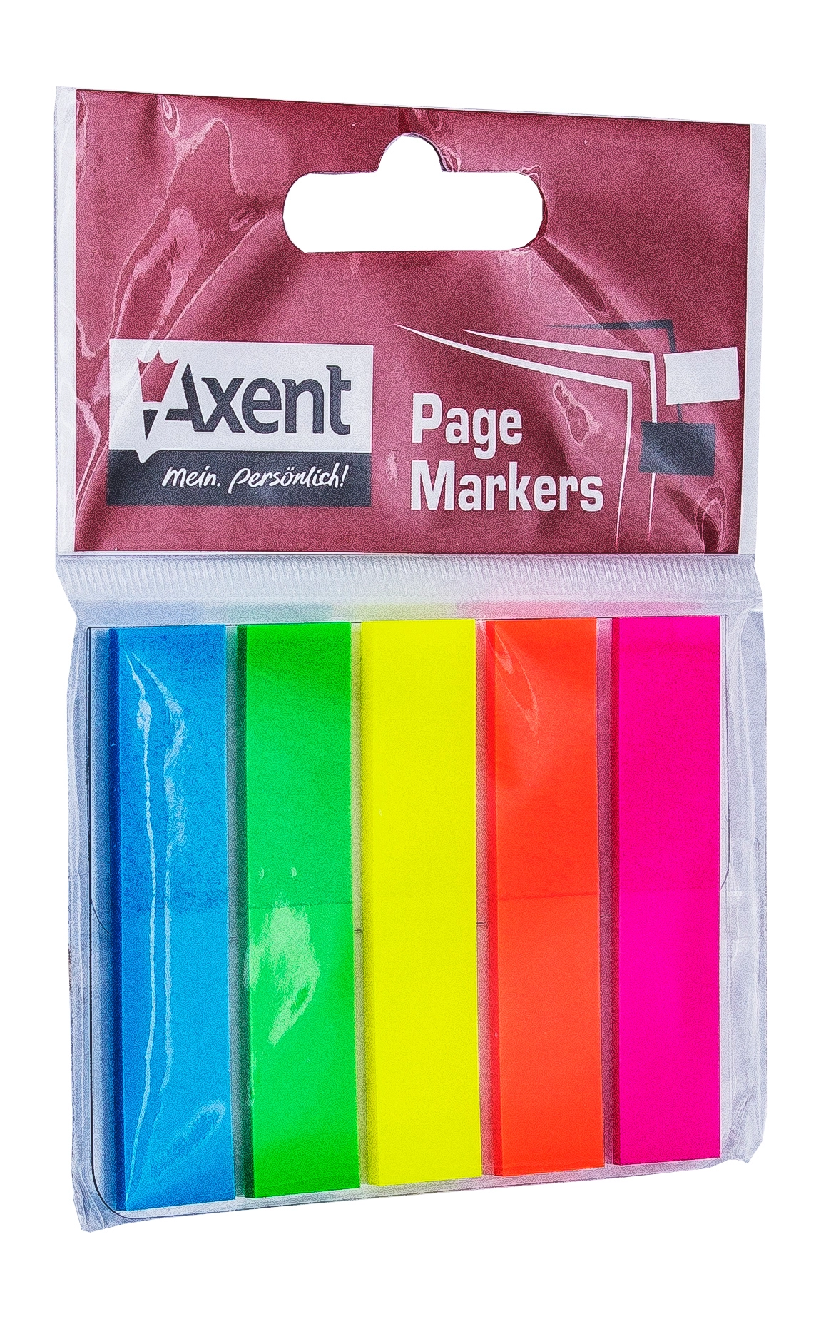 Закладки-флажки пластикові 5х12х50мм 2440 Axent прямокутні