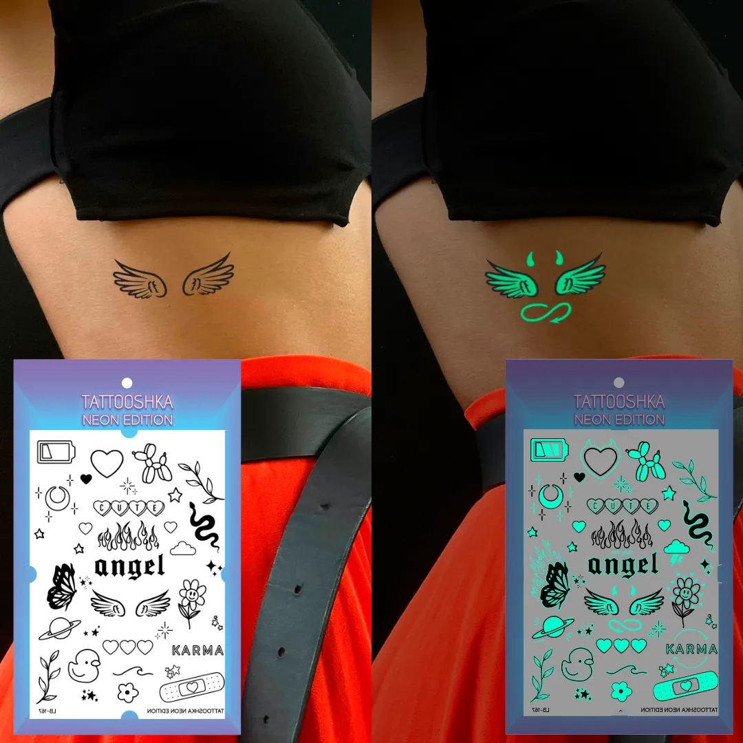 Тимчасове тату Tattooshka набір FUN неонові LB-167
