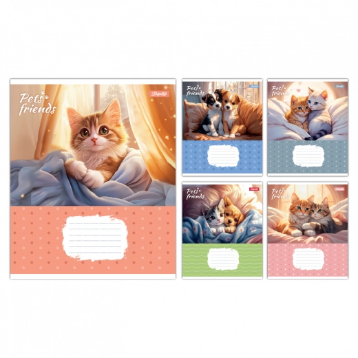 Зошит учнівський 18 аркушів лінія 1B Pets Frinds 768070