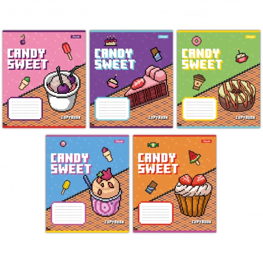 Зошит учнівський 12 аркушів коса лінія 1B Candy sweet 767201