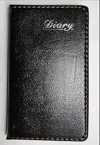 Блокнот шкірзам Diary чорний 76 аркушів 9*15,5 см