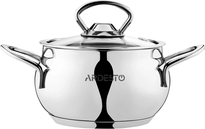 Кастрюля Ardesto BLACK MARS скляна кришка 1,1 л нержавіюча сталь AR0706S