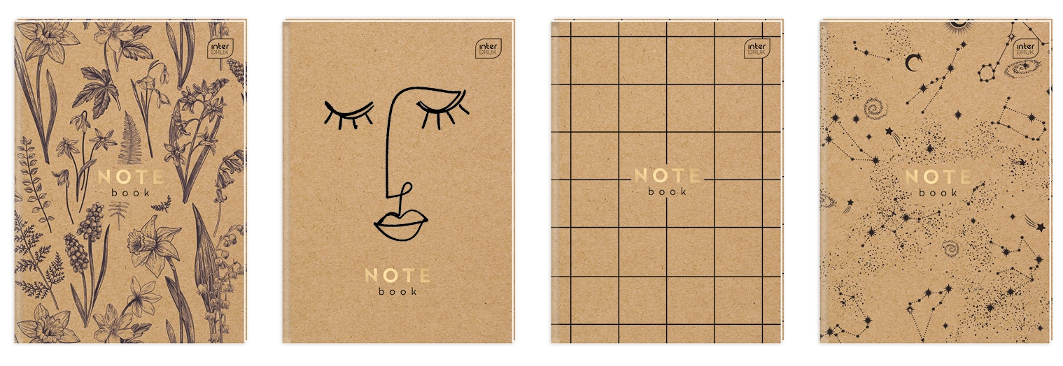 Блокнот A5 64 аркушів клітинка Interdruk Kraft 93824